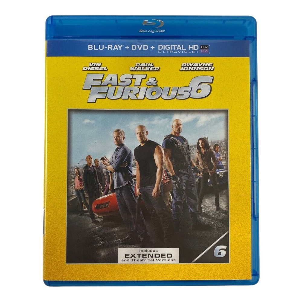 Fast Furious 6 (Blu-ray, 2013) Action, Vin Diesel, Paul Walker, Dwayne Johnson
